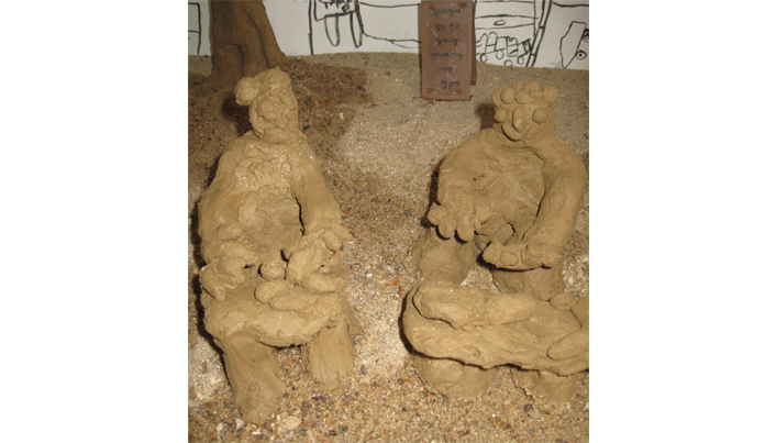 아이들이 만든 찰흙모형의 모습이다